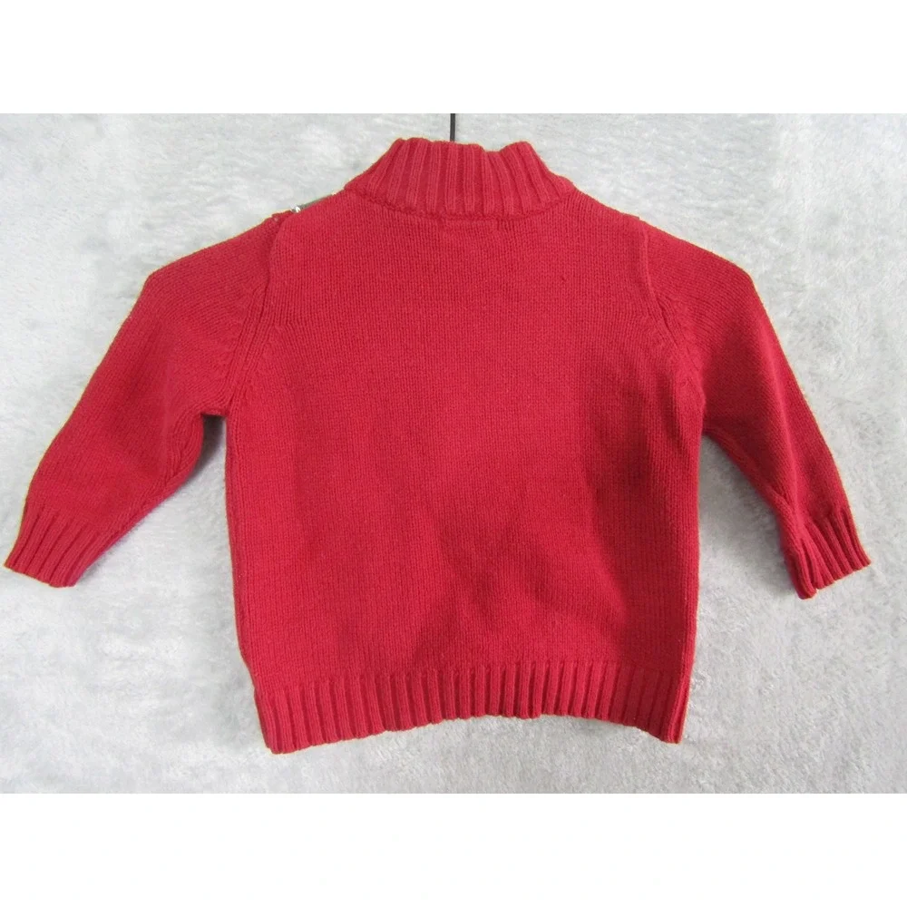 The Childrens Place Red Argyle‎ Zip Up Sweater 18 Months